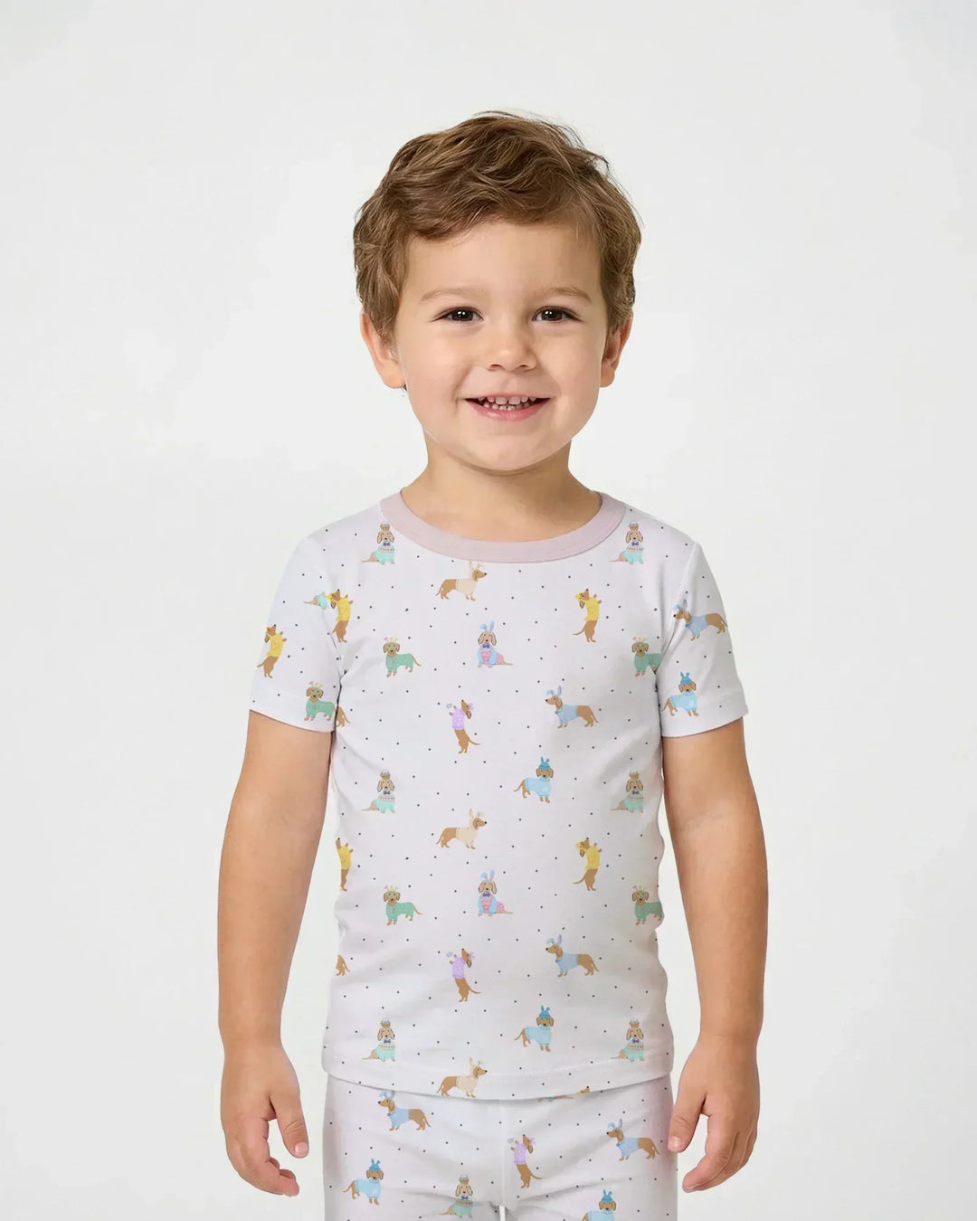 Easter Dachshund Bamboo Two Piece Short Sleeve Pajama Set