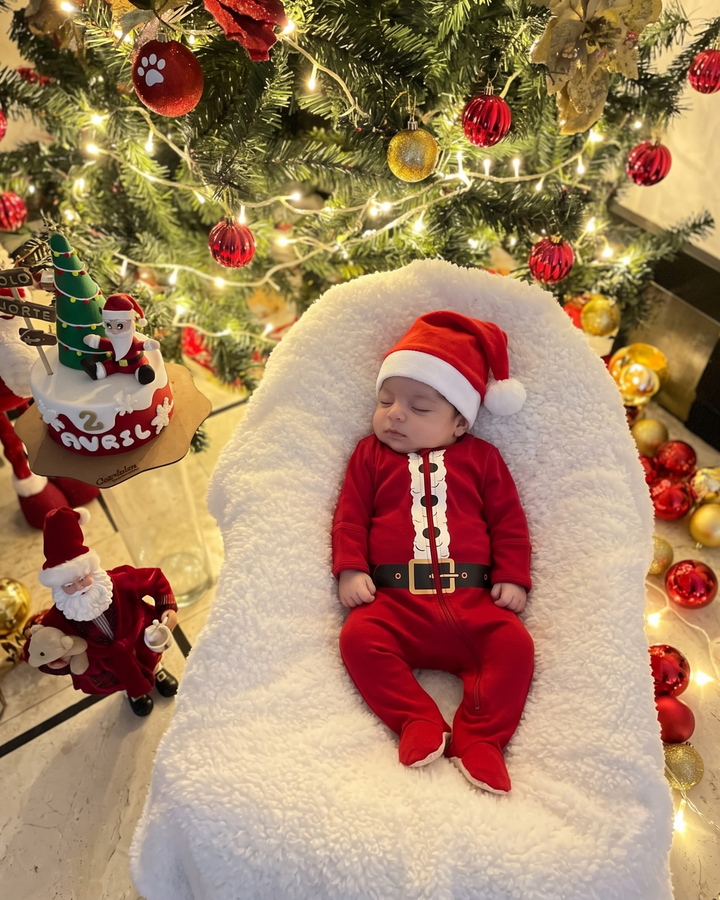Tiny Claus Bamboo Zipper Footie