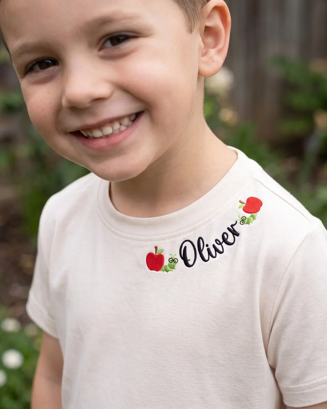 Custom Name Hungry Learner Embroidered Bamboo Crewneck T-Shirt