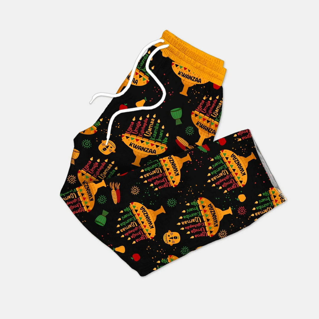Kwanzaa Lights Bamboo Men's Pajama Set
