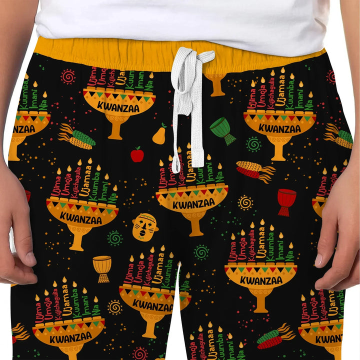 Kwanzaa Lights Bamboo Men's Pajama Set