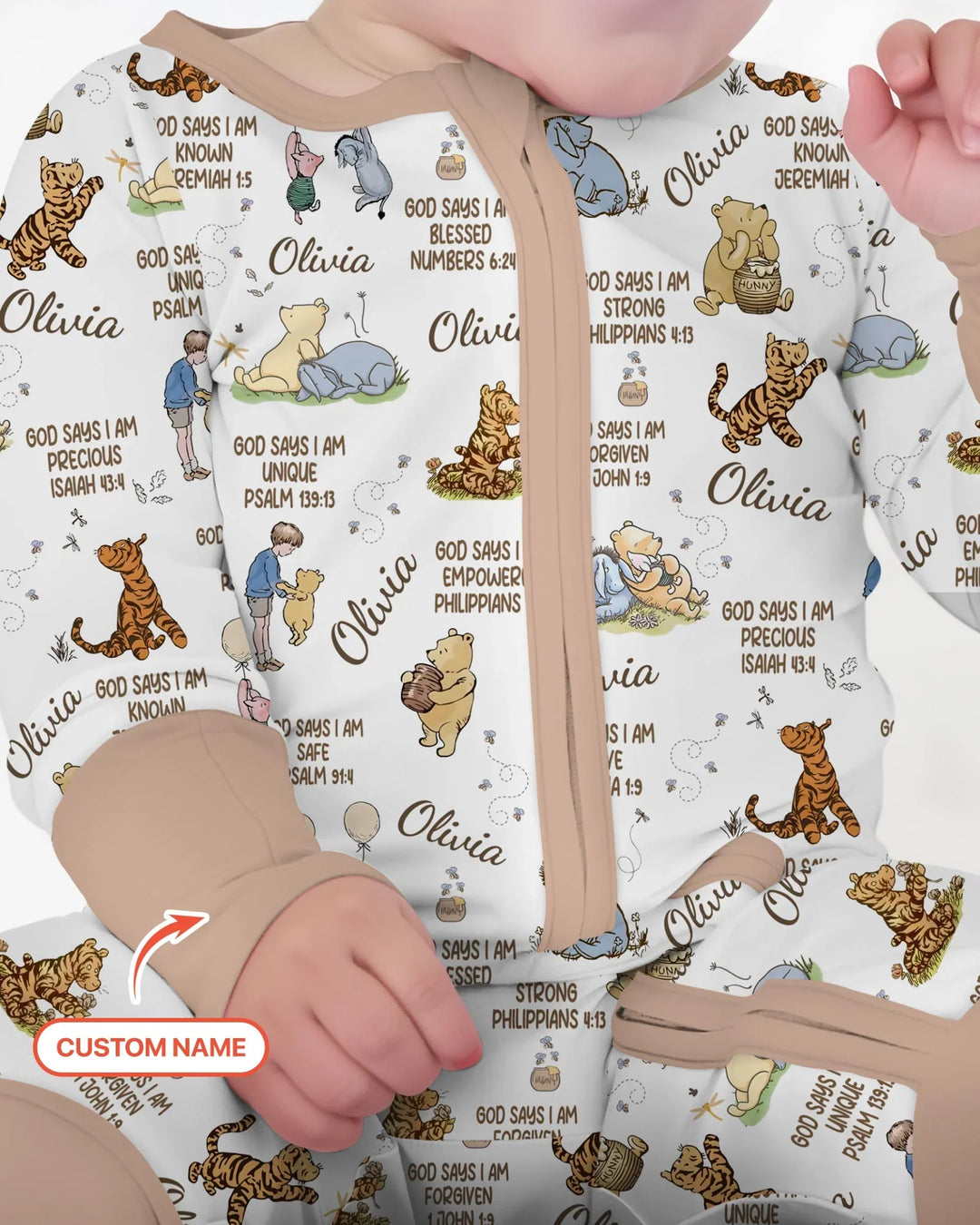 Custom Name God Says I Am Classic Bear Bamboo Convertible Zippy