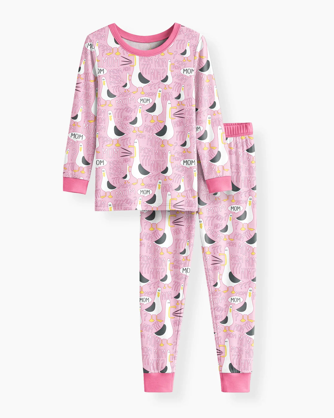 Funny Seagull MOM Two Piece Long Sleeve Pajama Set