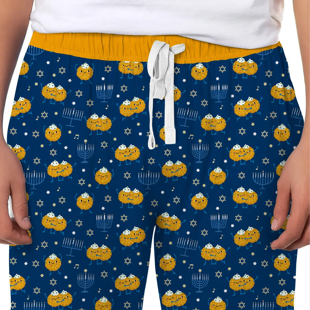 Hanukkah Latke Family Matching Bamboo Men's Pajama Set