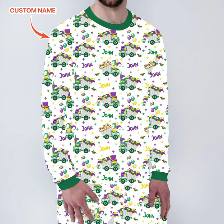 Mardi Gras Trucks Bamboo Men's Pajama Set