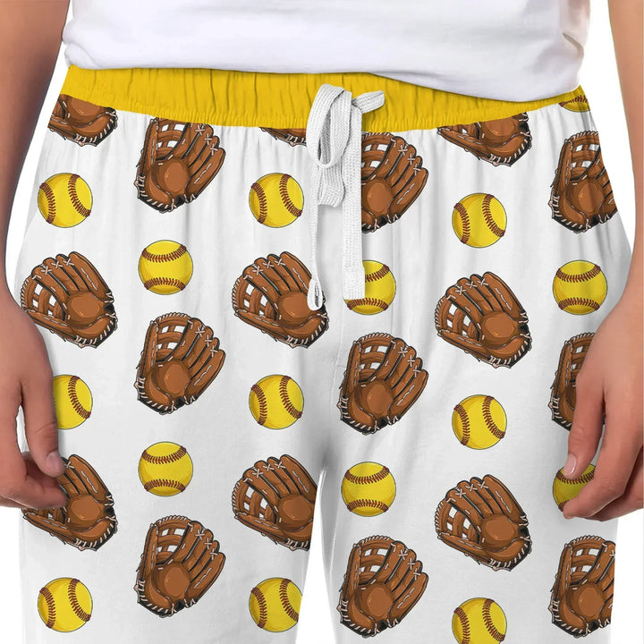 Softball Patterns Customized Bamboo Men's Pajama Set
