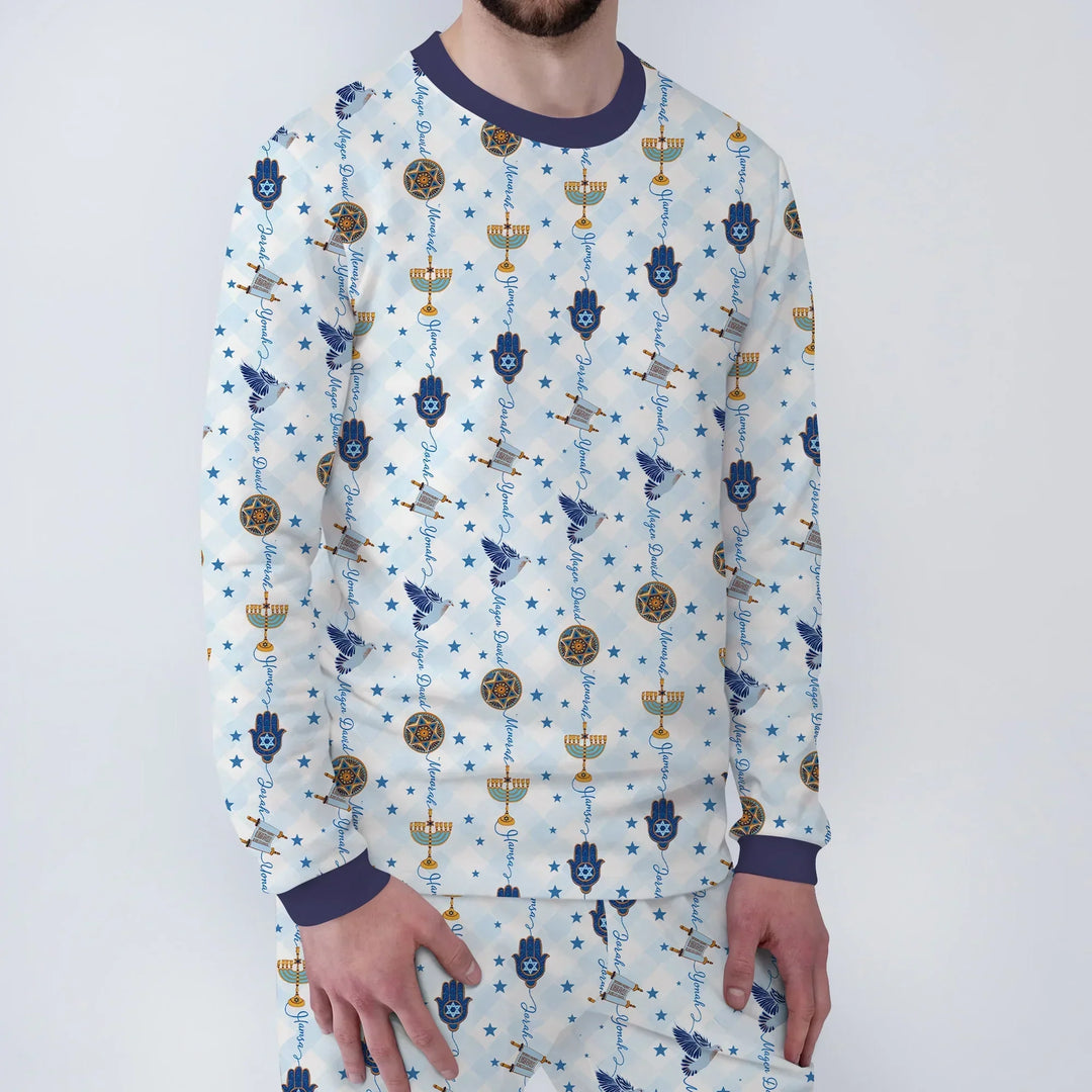 Hanukkah Festival Matching Family Bamboo Men's Pajama Set