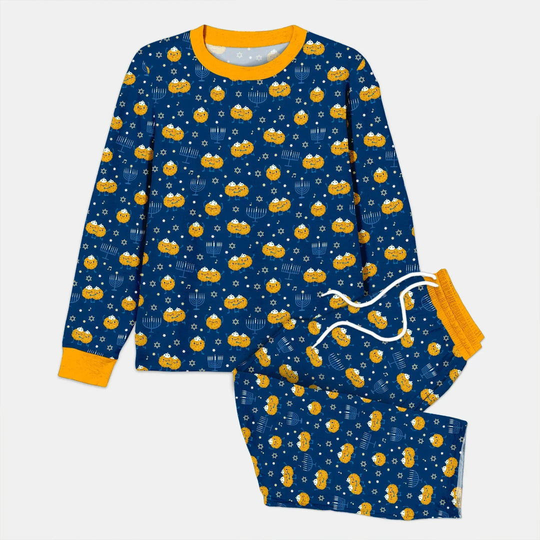 Hanukkah Latke Family Matching Bamboo Men's Pajama Set