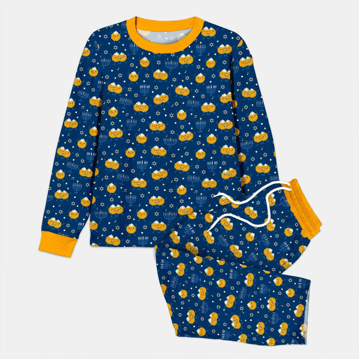 Hanukkah Latke Family Matching Bamboo Men's Pajama Set