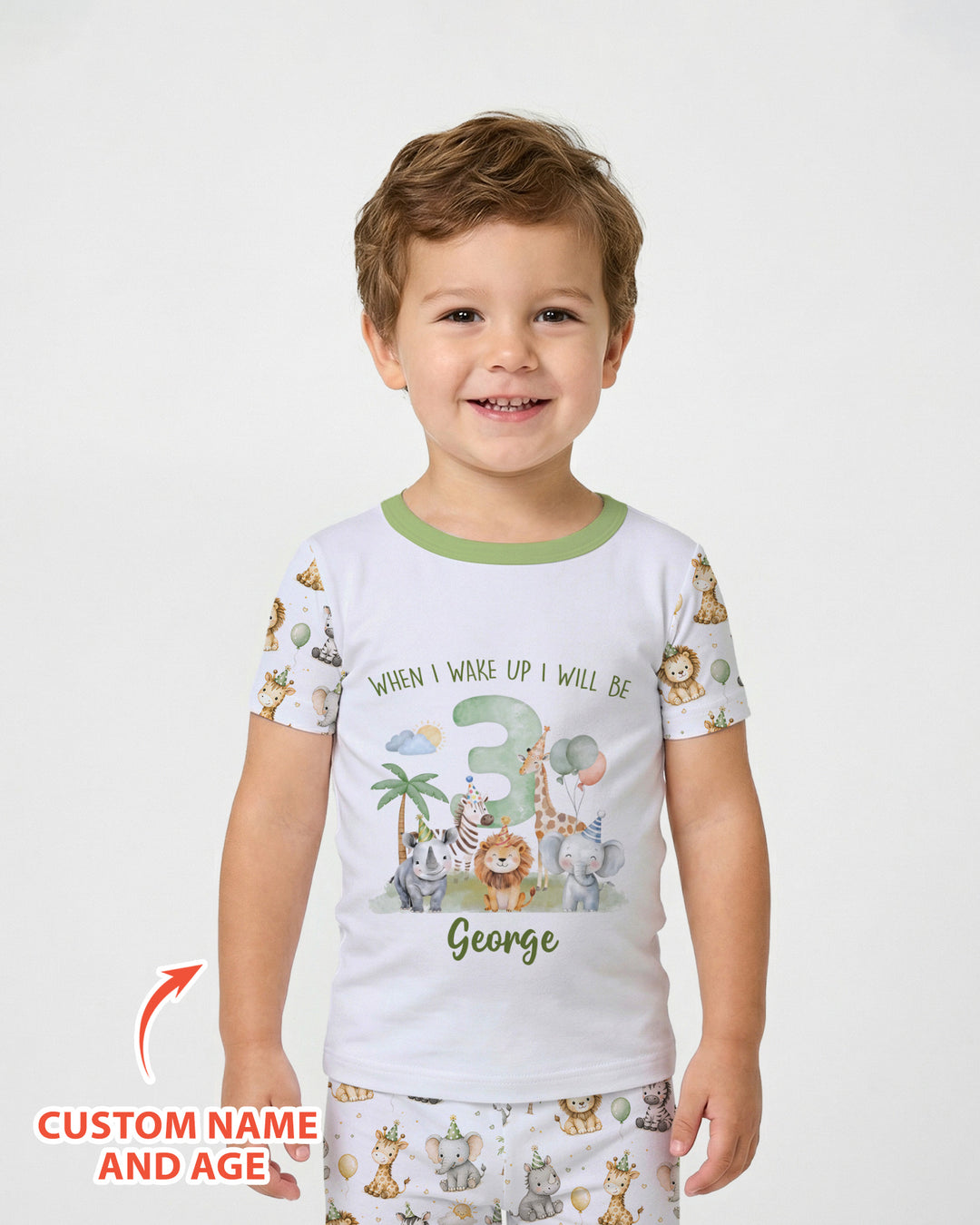 CUSTOM Template Bamboo Two Piece Short Sleeve Pyjamas Set