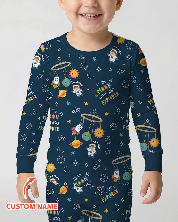 Little Astronaut Big Dream Bamboo Two Piece Long Sleeve Pajama Set
