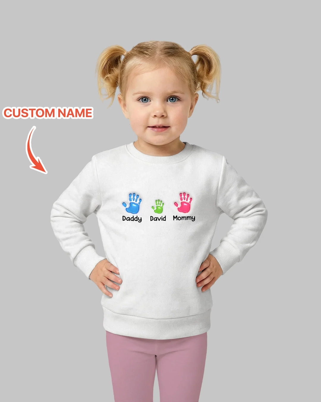 First Mother Day - Handprints Bamboo Crewneck Sweatshirt