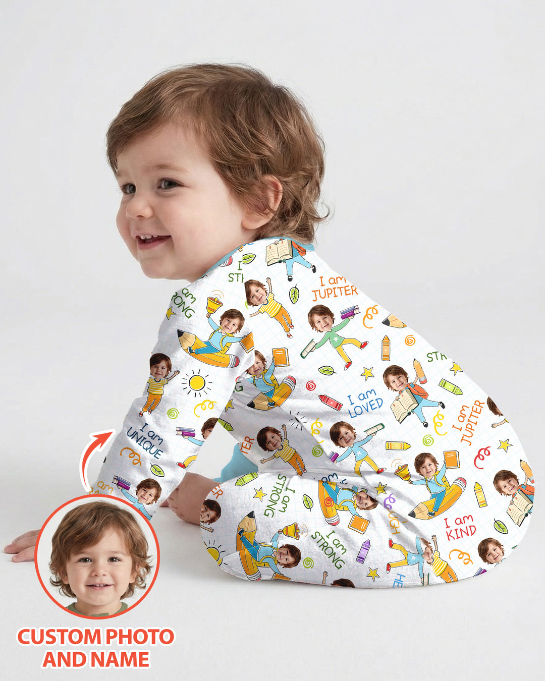 Custom Photo Kid Affirmations I Am Kind Bamboo Convertible Zippy