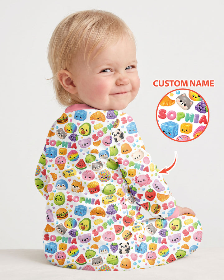 Just A Girl Who Loves Squishies Custom Name Bamboo Two Piece Long Sleeve Pajama Set