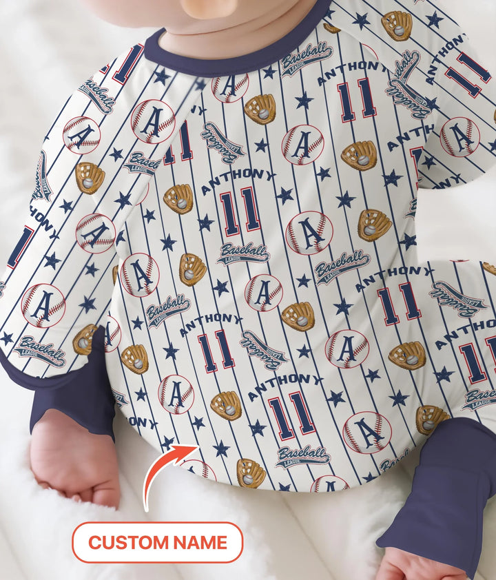 Custom Name Baseball Time Bamboo Convertible Zippy