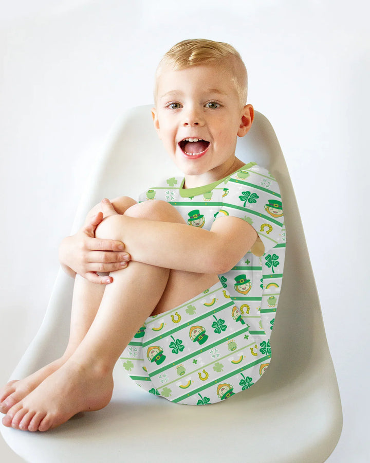 Happy Saint Patrick's Day Bamboo Two Piece Short Sleeve Shorts Pajama Set