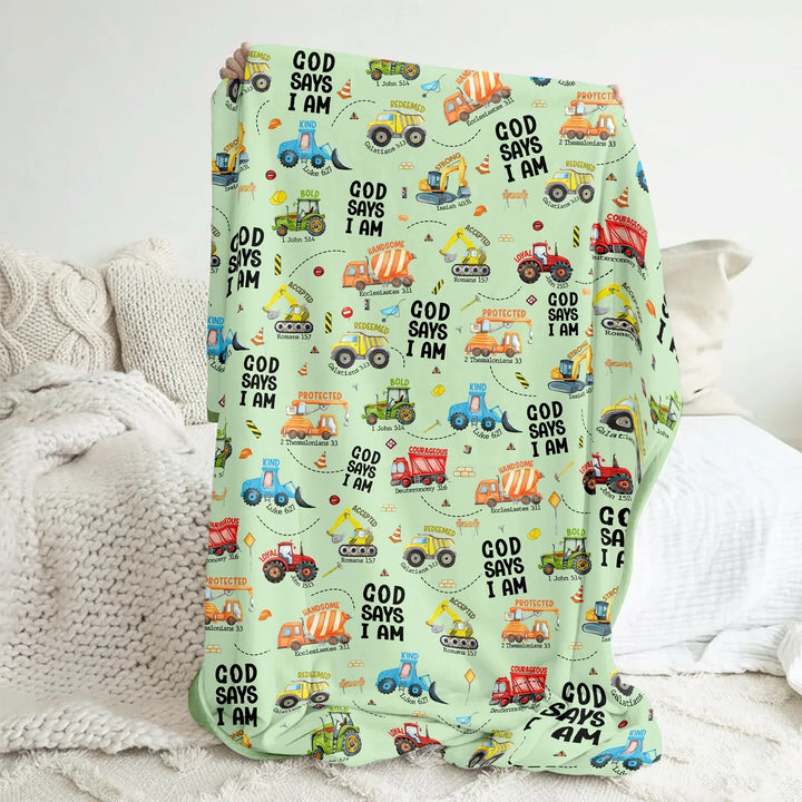 God Says I Am Boy Bamboo Blanket