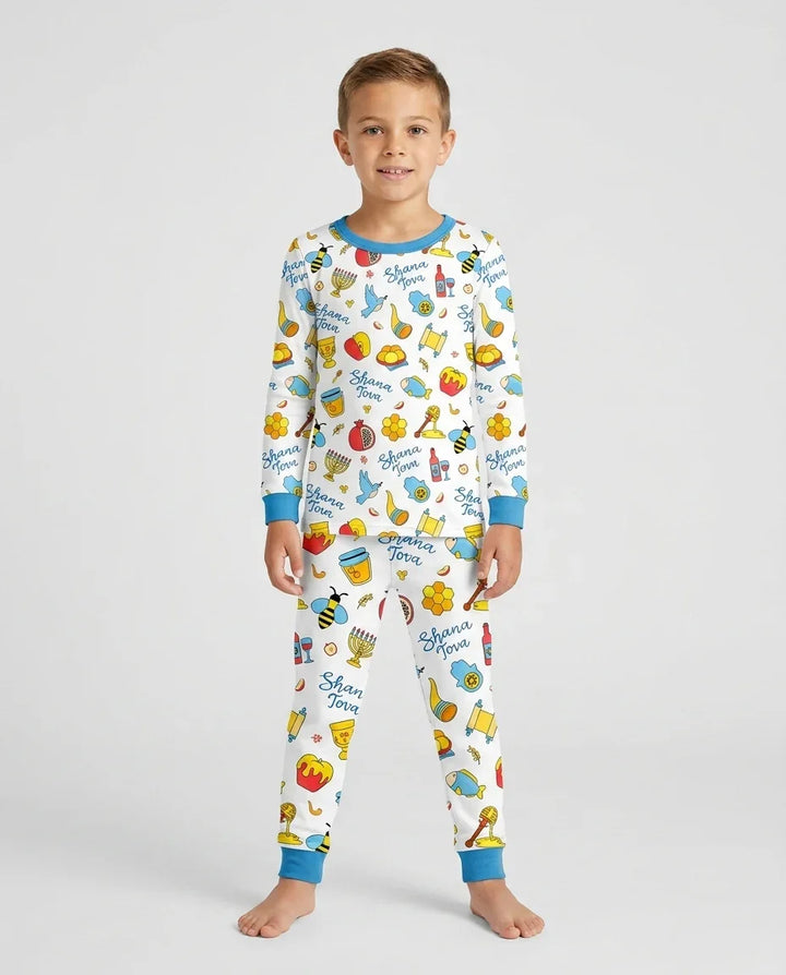 Shanah Tovah U'Metukah Bamboo Two Piece Long Sleeve Pajama Set