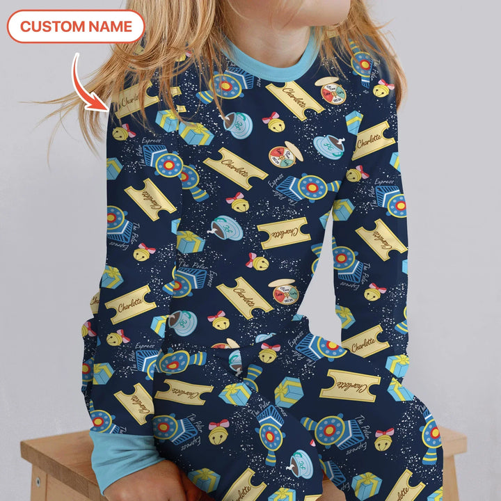 Express Train Christmas Bamboo Two Piece Long Sleeve Pajama Set
