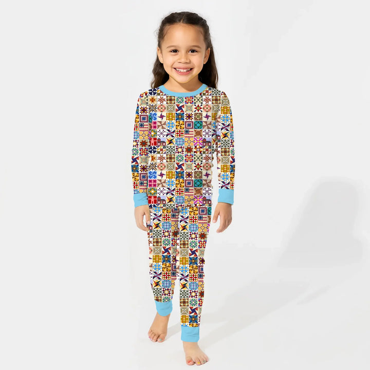 Heritage Quilt Bamboo Two Piece Long Sleeve Pajama Set