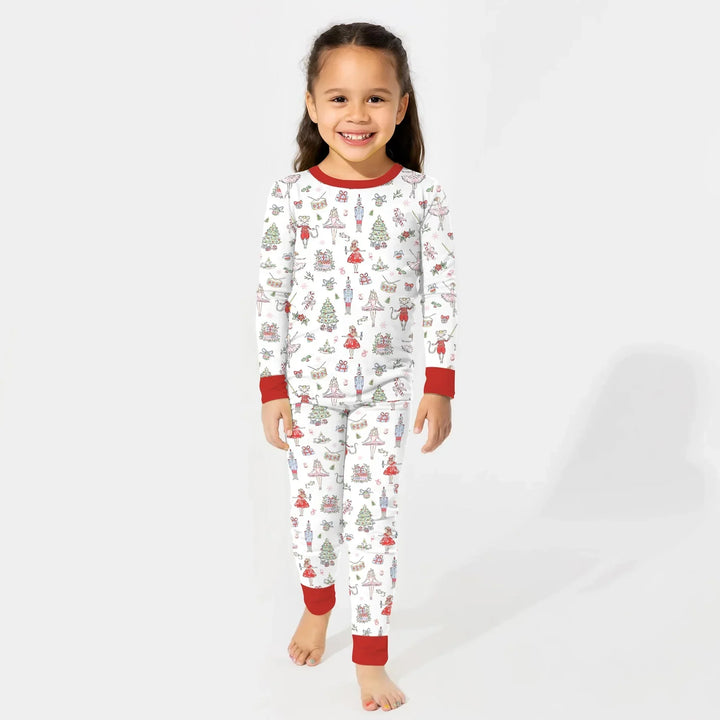 Sweet Nutcracker Holiday Matching Mom And Baby Bamboo Two Piece Long Sleeve Pajama Set