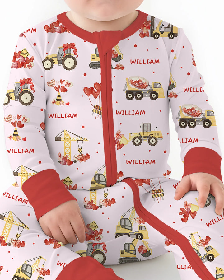 Custom Name Valentine Trucks Family Matching Bamboo Convertible Zippy