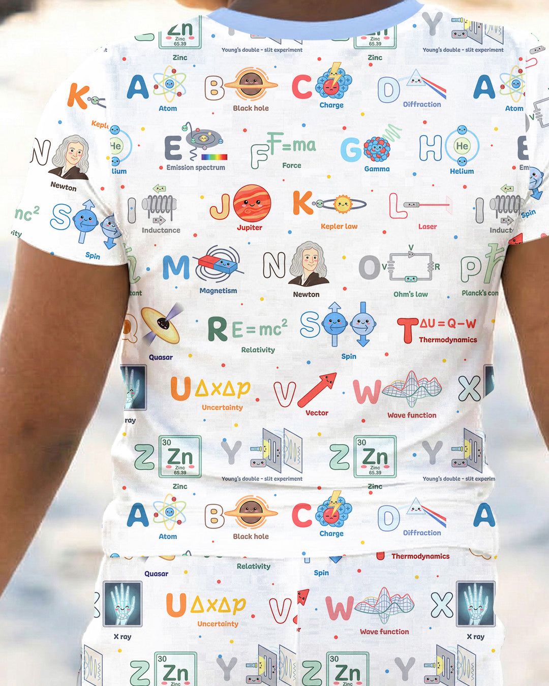 The Physics Alphabet Bamboo Two Piece Short Sleeve Pajama Set