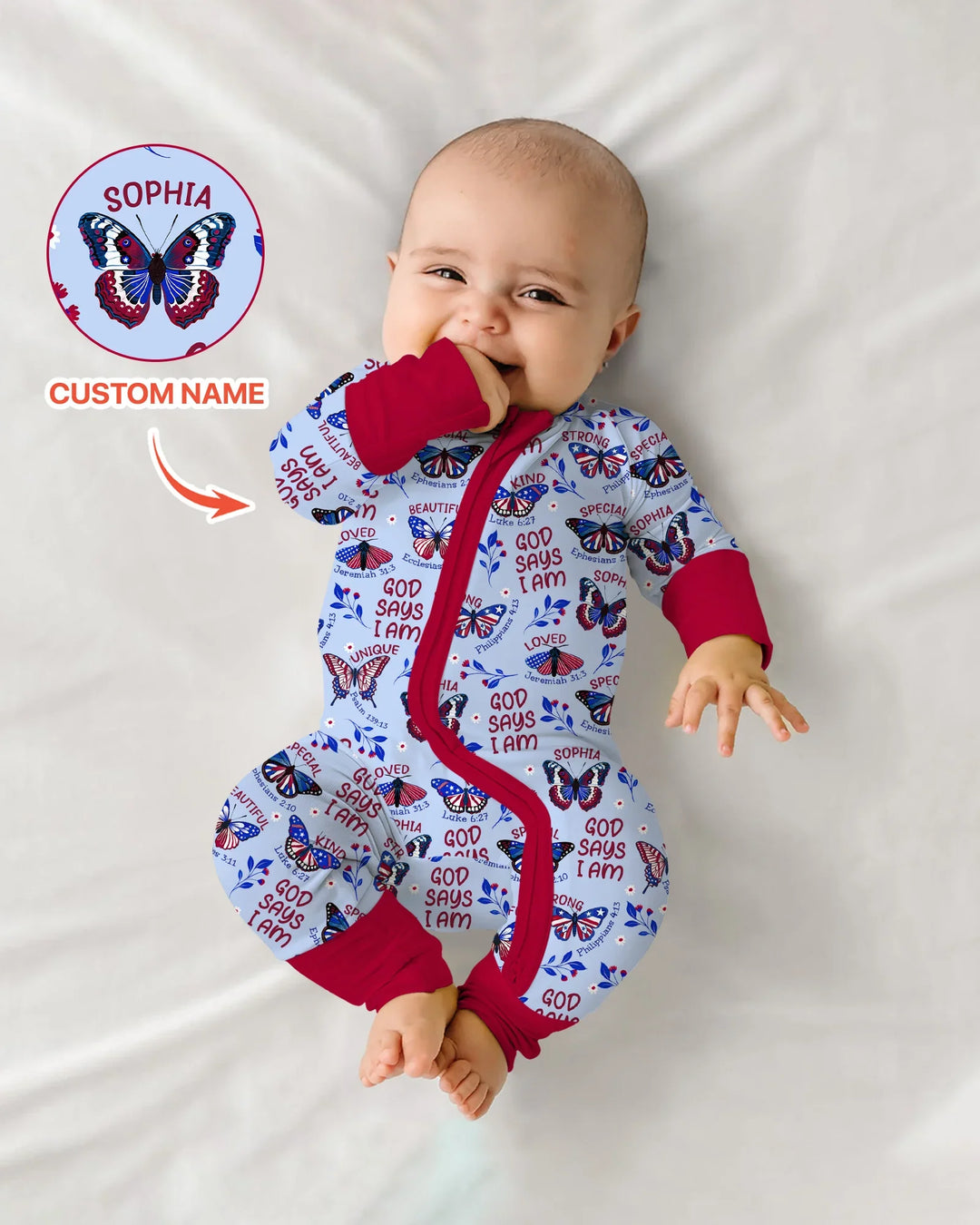 God Says I Am - Liberty Wings Custom Name Bamboo Convertible Zippy