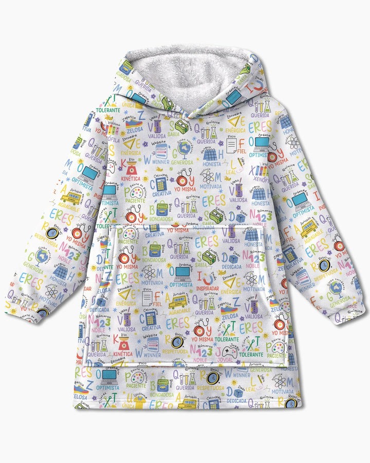 You Are Spanish Alphabet Version Bamboo Blanket Hoodie