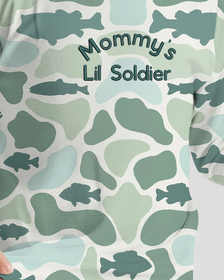 Lil Soldier Embroidered Bamboo Two Piece Long Sleeve Pajama Set