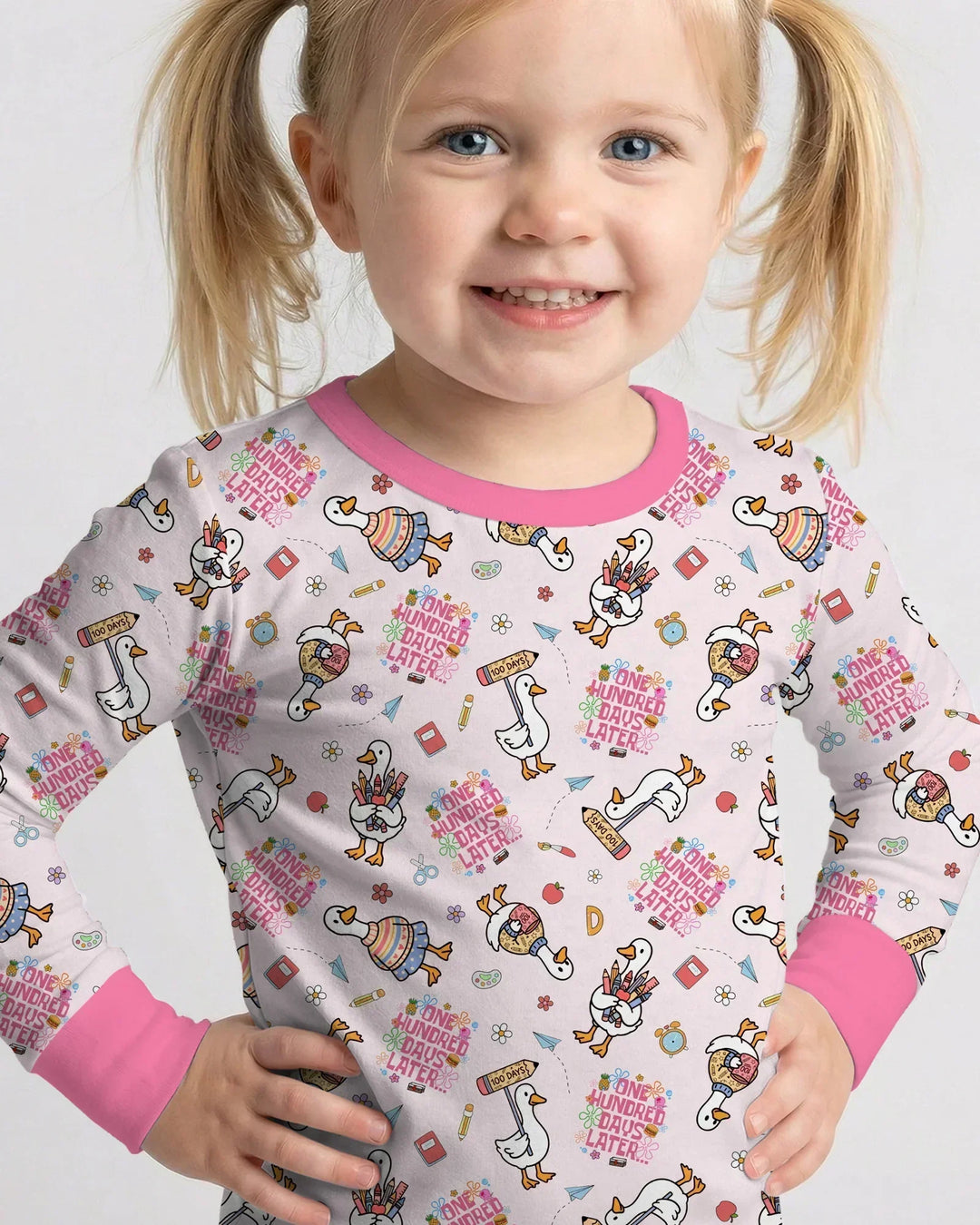 One Hundred Days Later Silly Goose Bamboo Two Piece Long Sleeve Pajama Set