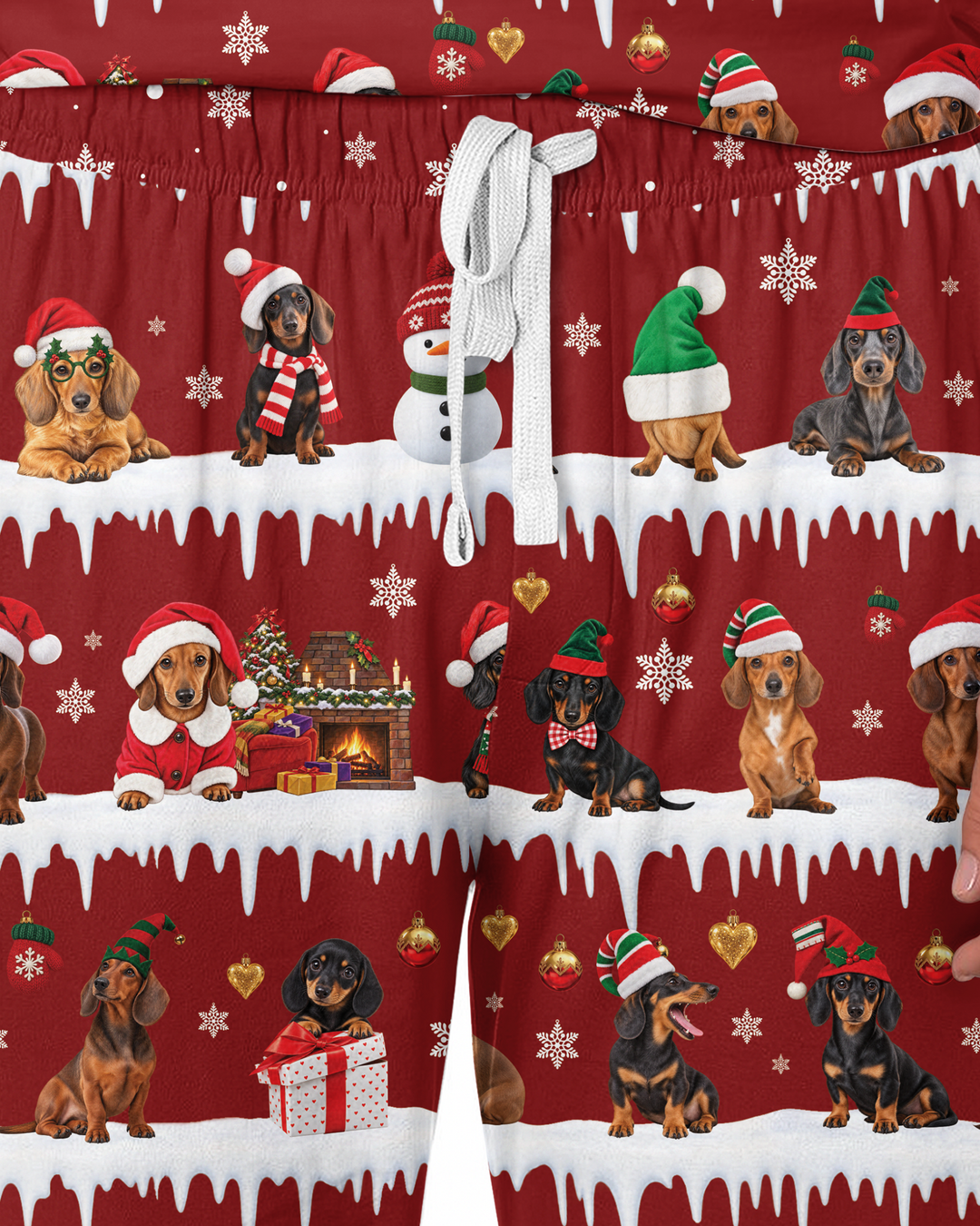 Dachshund Through The Snow Bamboo Men's Pajama Set