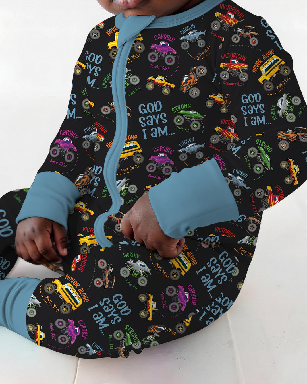 God Says I Am Monster Truck Bamboo Convertible Zippy