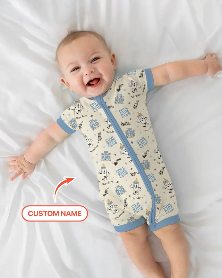 Custom Name Cool Club Daddy & Me Matching Bamboo Shorty Zippy