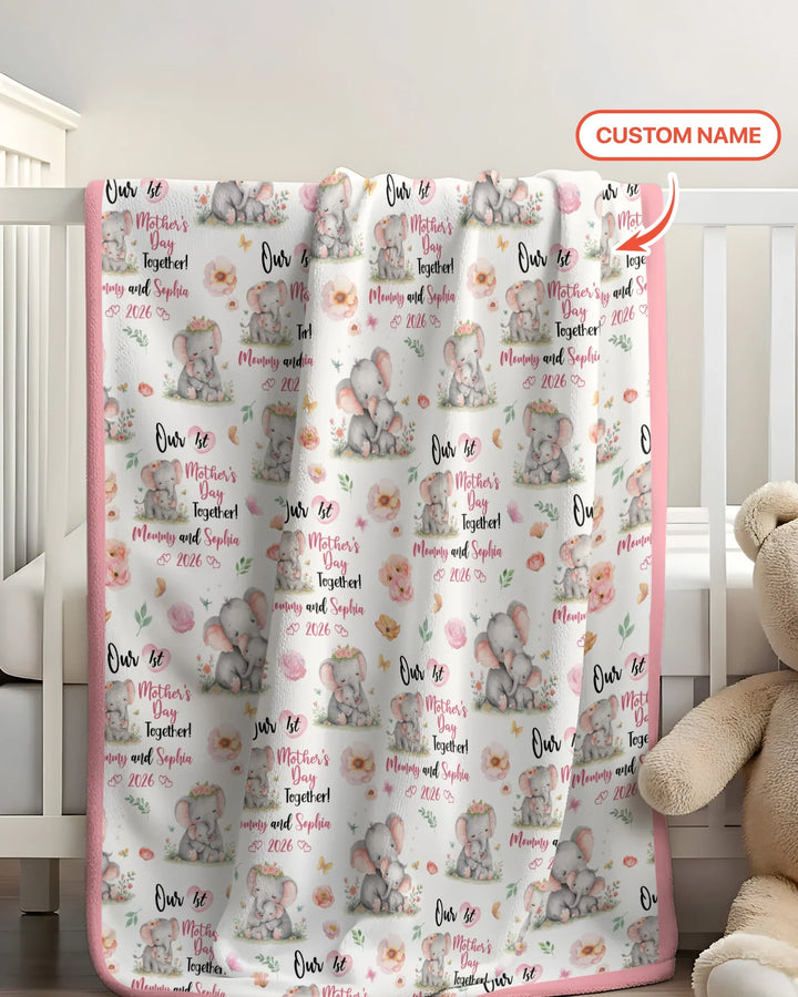 Personalized Our 1st Mother's Day Together Bamboo Blanket