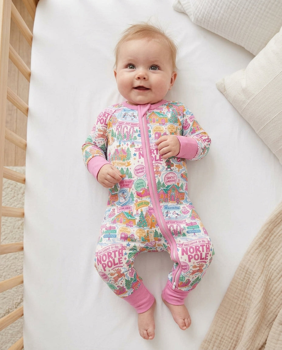 Pink North Pole Wonderland Bamboo Convertible Zippy
