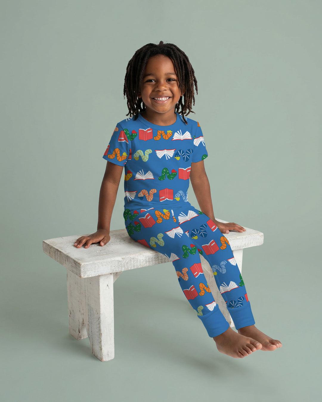 Bookworm Family Matching Bamboo Two Piece Short Sleeve Pajama Set