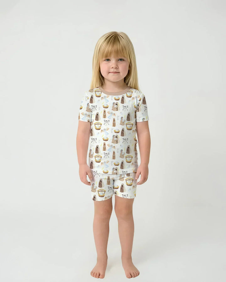 Holy Family Bamboo Two Piece Short Sleeve Shorts Pajama Set