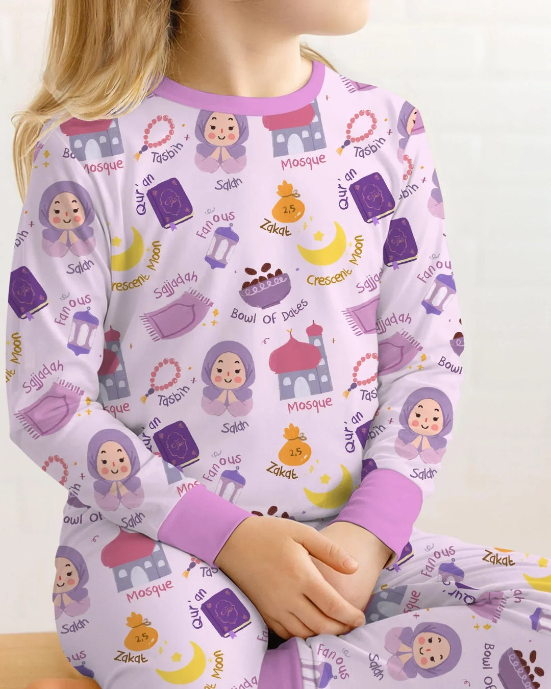 Happy Ramadhan Bamboo Two Piece Long Sleeve Pajama Set