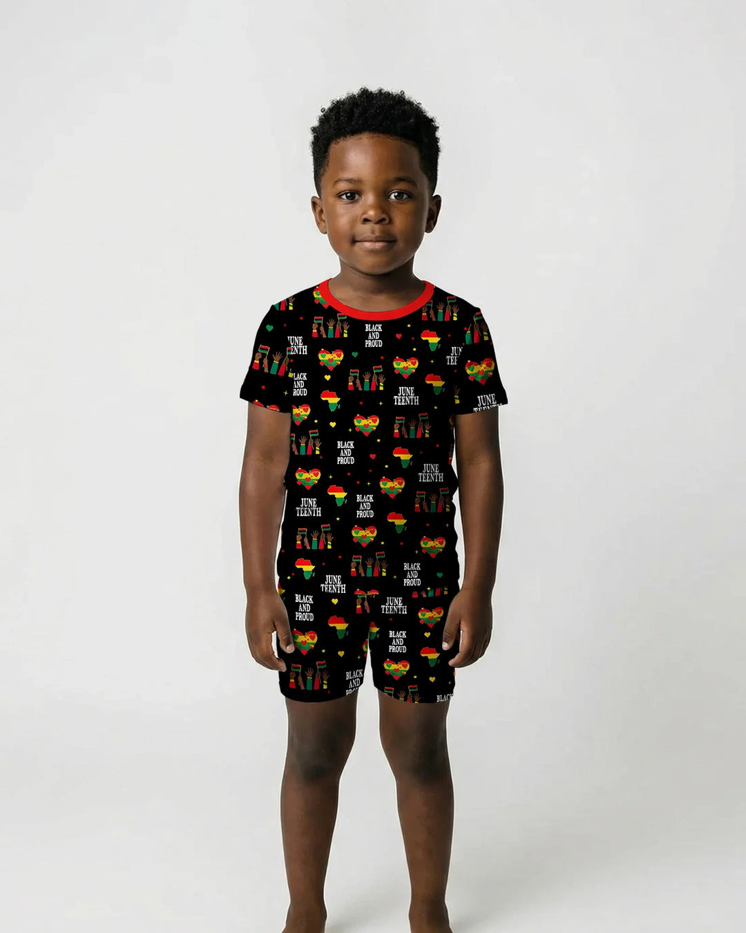 Juneteenth Black and Proud Bamboo Two Piece Short Sleeve Shorts Pajama Set