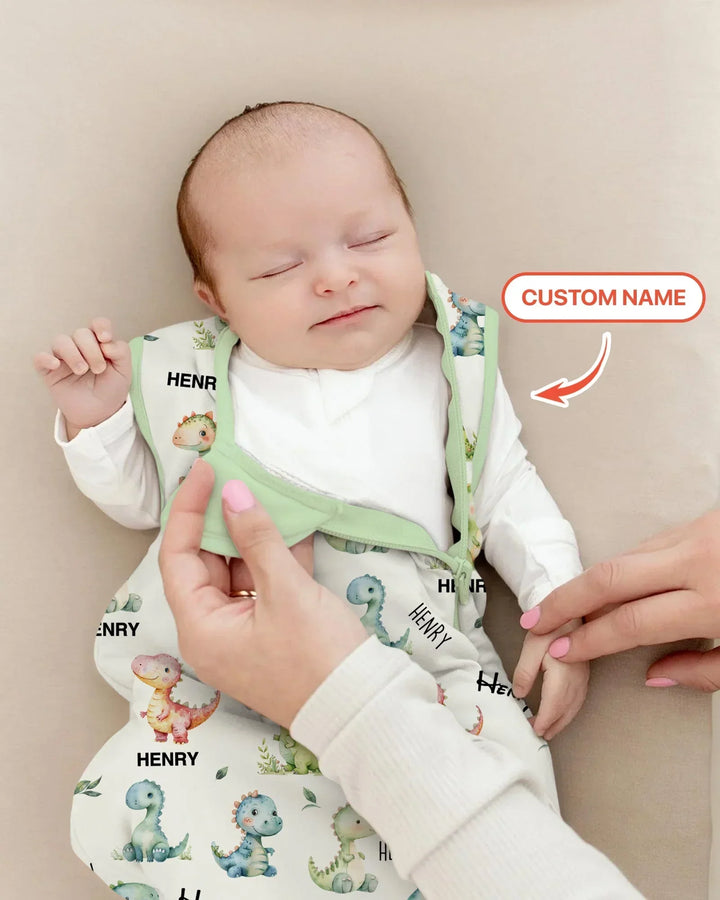 Dinosaur Custom Name Bamboo Sleep Bag
