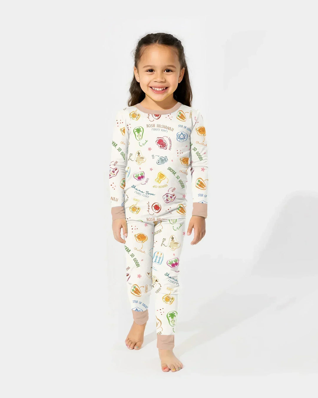 Happy Rosh Hashanah Bamboo Two Piece Long Sleeve Pajama Set