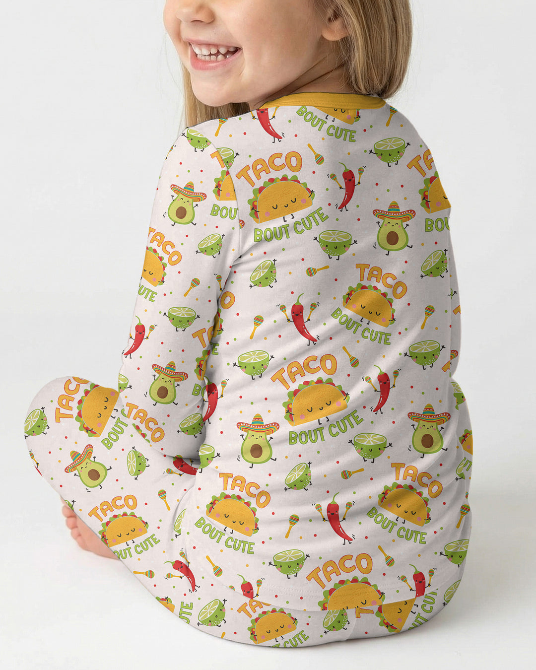 Funny Taco Bamboo Two Piece Long Sleeve Pajama Set