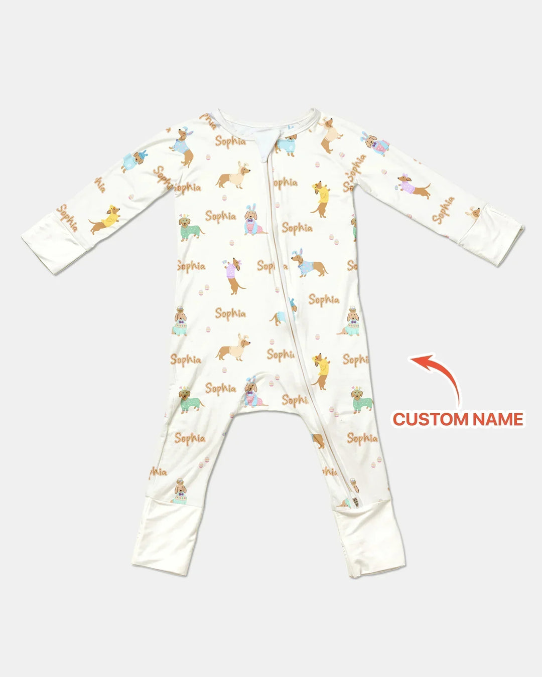 Custom Name Easter Dachshund Bamboo Convertible Zippy