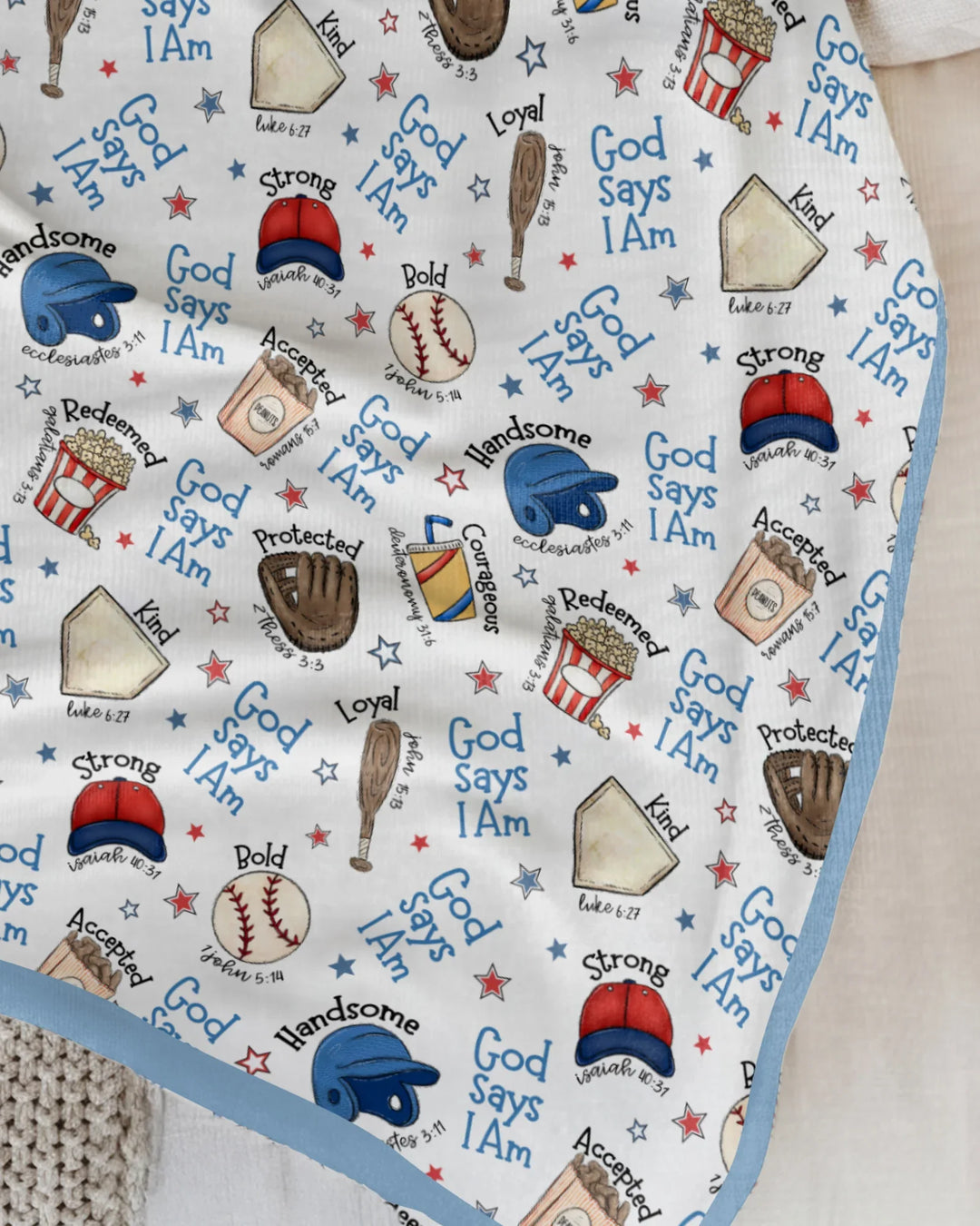 Christian Baseball Bamboo Blanket
