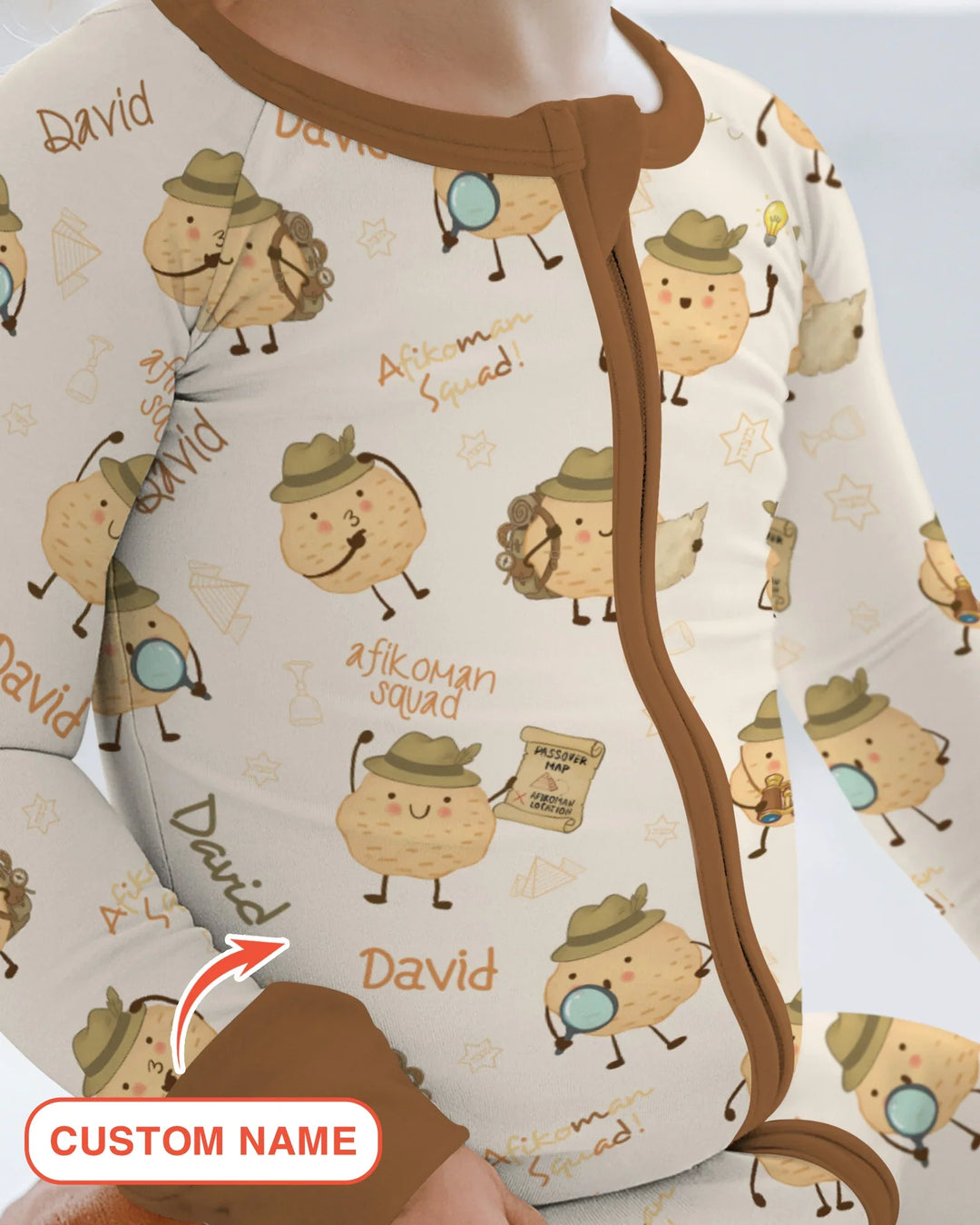 Custom Name Passover Afikoman Bamboo Convertible Zippy