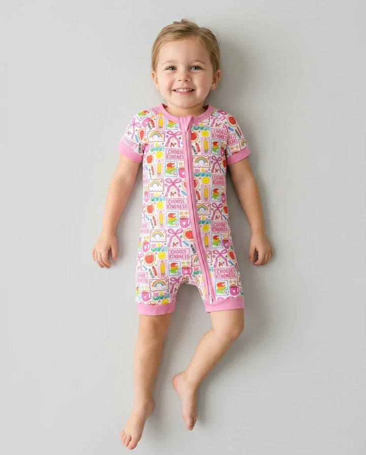 Kindness School Girl Bamboo Shorty Zippy