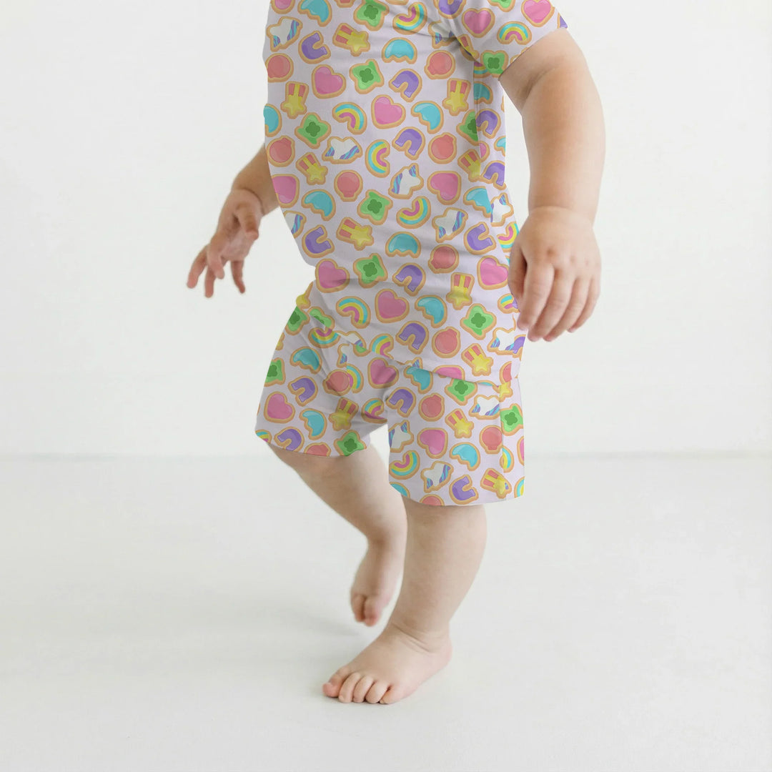 Lucky Marshmallow Cookies Bamboo Two Piece Short Sleeve Shorts Pajama Set