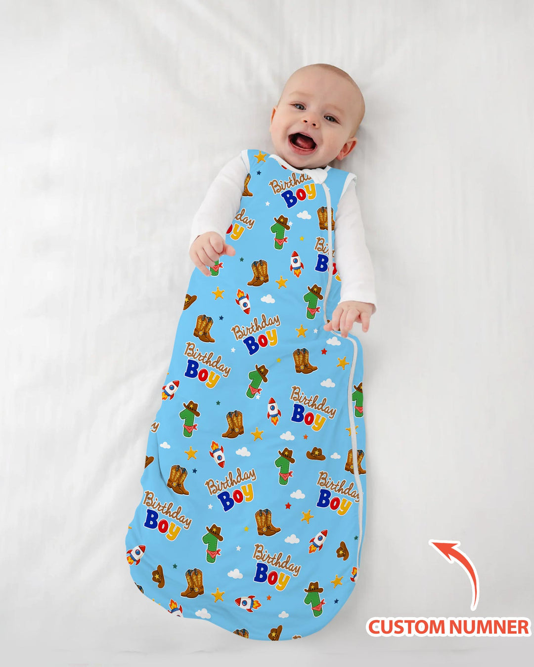 Custom Birthday Western Boy Bamboo Sleep Bag