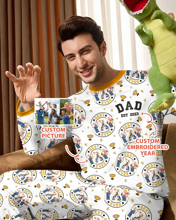 Personalized Family Matching Father's Day Embroidered Bamboo Men's Pajama Set